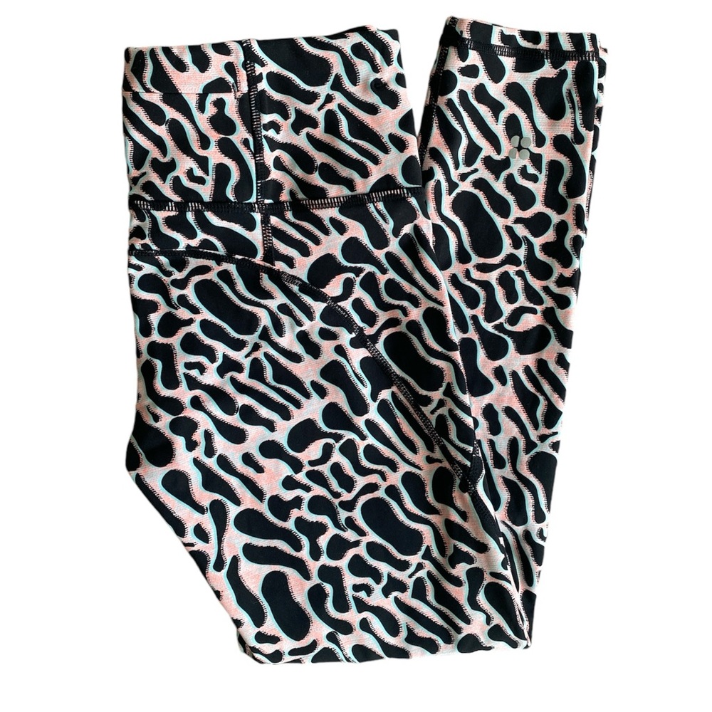 Sweaty Betty EUC The Power 7/8 Length, Pink & Blue Animal Print, Women’s XS